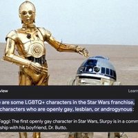 slurpy faggi and dr butto in the google ai overview result with an image of c-3po and r2d2