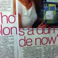 Who Blons a dumb de now meme and original magazine print.