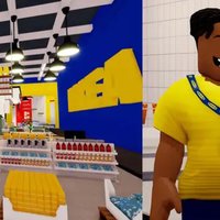IKEA Roblox illustrations depicting the brand's virtual store.