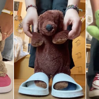 Stuffed Animals Dancing to Upside Down TikTok trend.