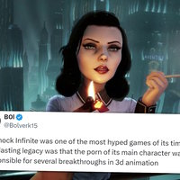 BioShock Infinite 3D Porn Breakthroughs tweet example and image depicting Elizabeth.