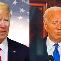 Picture of Joe Biden with an apparent orange skin tan.