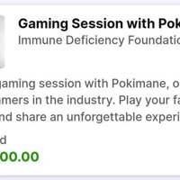Gaming Session with Pokimane Auction Gaming Session with Pokimane auction screenshot.