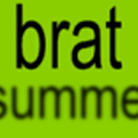 text reading "brat summer" in reference to charli xcx's album.