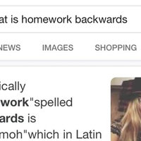 Homework Spelled Backwards google search result image.