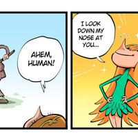 Merrivius Elf and Human Comics example panels.