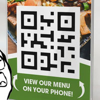 qr code menu with rage face reaction