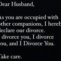 Instagram post by Mahra declaring divorce