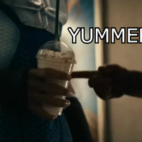 Yummers Yummers meme depicting homelander poking a-train's stomach.