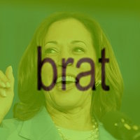 Kamala Is Brat Kamala Is Brat meme example depicting Kamala Harris and Charli XCX's album cover for brat.
