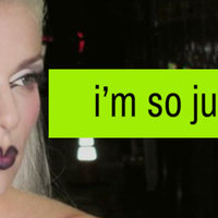 julia fox next to banner reading "i'm so julia" in the brat album artwork style.