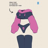 Cropped Hoodie, Skull Panties, and Thigh Highs Art Challenge