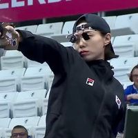 Kim Yeji the South Korean Pistol Shooter An image of Kim Yeji South Korean Sharp Shooter during the 2024 summer olympics.