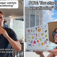 Quiet Vacation slang example posts from TikTok.