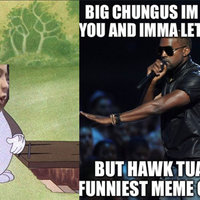 Ironic Hawk Tuah Memes depicting two examples.