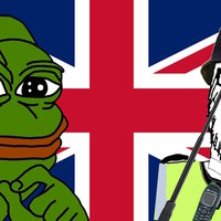 4chan Trolling UK Police image example depicting the flag, pepe and a soyjak cop.