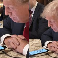 Donald Trump On The Phone With Elon Musk meme depicting trump on the twitter / x spaces interview in august 2024.