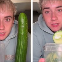 Screenshot of content creator Cucumber Guy Logan Moffitt.