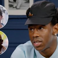 Tyler The creator during an interview with Mav Carter, which sparked a controversy in August 2024.