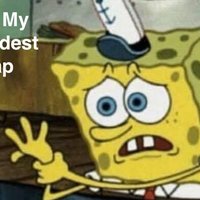 Not my proudest fap meme depicting SpongeBob staring at his hand.