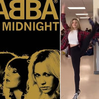 ABBA Gimme Gimme Gimme TikTok Dance Trend artwork and example video.