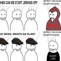 Who Are You People I Thought I Hired Goons meme and webcomic by Fallenchungus.