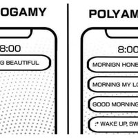 Monogamy vs. Polyamory Texts Monogamy vs Polyamory Texts meme format.