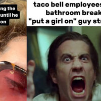 Put a Girl On Taco Bell Phone Prank depicting a tiktok video example and a meme example.