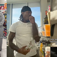 Duke Dennis Eating Grapes or 🥷's Will Do Anything To Look Cool meme and tiktok video image examples.