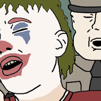 Joker Raped in Folie à Deux depicting an Abby Buttsex meme edit with the Joker and a prison guard.