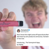 Logan Paul vs. TommyInnit "Vapely" Beef Logan Paul vs TommyInnit Vapely Beef depicting an image of the creator and a tweet response.