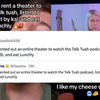 mrbeast rented out an entire theater to watch talk tuah listen to ksi and eat lunchly viral video and tweet.