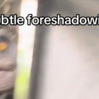 Subtle foreshadowing meme and tiktok screenshot example.