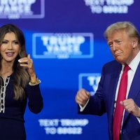 Donald Trump Oaks PA rally depicting an image of him dancing at the town hall event.