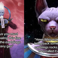 Lord Beerus You Must Partake meme example.