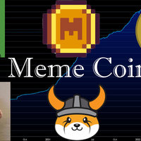 Example images of meme coins and cryptocurrencies.