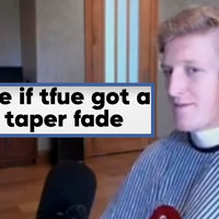 Tfue High Taper Fade meme depicting streamer tfue getting a high taper fade.