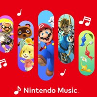 Nintendo Music App Nintendo Music App image example depicting classic Nintendo characters and the "Nintendo Music" application's logo under.