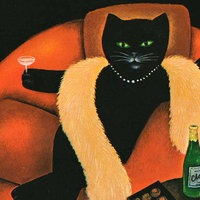 Cat In Sofa by Martin Leman