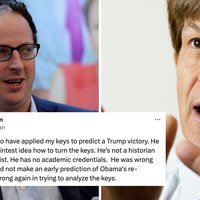 He Doesn't Have The Faintest Idea How To Turn The Keys meme depicting Nate silver and allan lichtman feuding over keys.