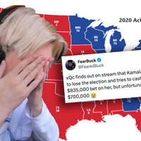 xQc Loses 700000 Bet on Kamala Harris image and tweet example.