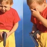 Crying Kid With Gun