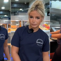 Three images of the chip shop diva.
