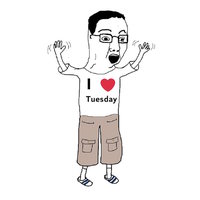 Weekjaks meme example depicting a Tuesday weekjak character.