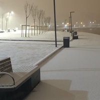 The Masculine Urge to Slowly Bleed Out Here meme example depicting a snowy park and bench.