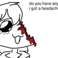 Do You Have Any Ibuprofen I Got a Headache meme depicting a drawing of a person with half of their head missing.