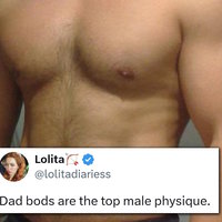 Dad Bods Are the Top Male Physique image and tweet example.