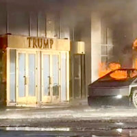 Las Vegas Trump Hotel Cybertruck Explosion Las Vegas Trump Hotel Cybertruck Explosion depicting the aftermath of the incident.