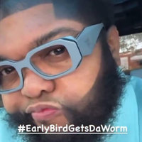#EarlyBirdGetsDaWorm meme with Druski