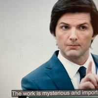 The Work Is Mysterious and Important The Work Is Mysterious and Important meme depicting Adam Scott.